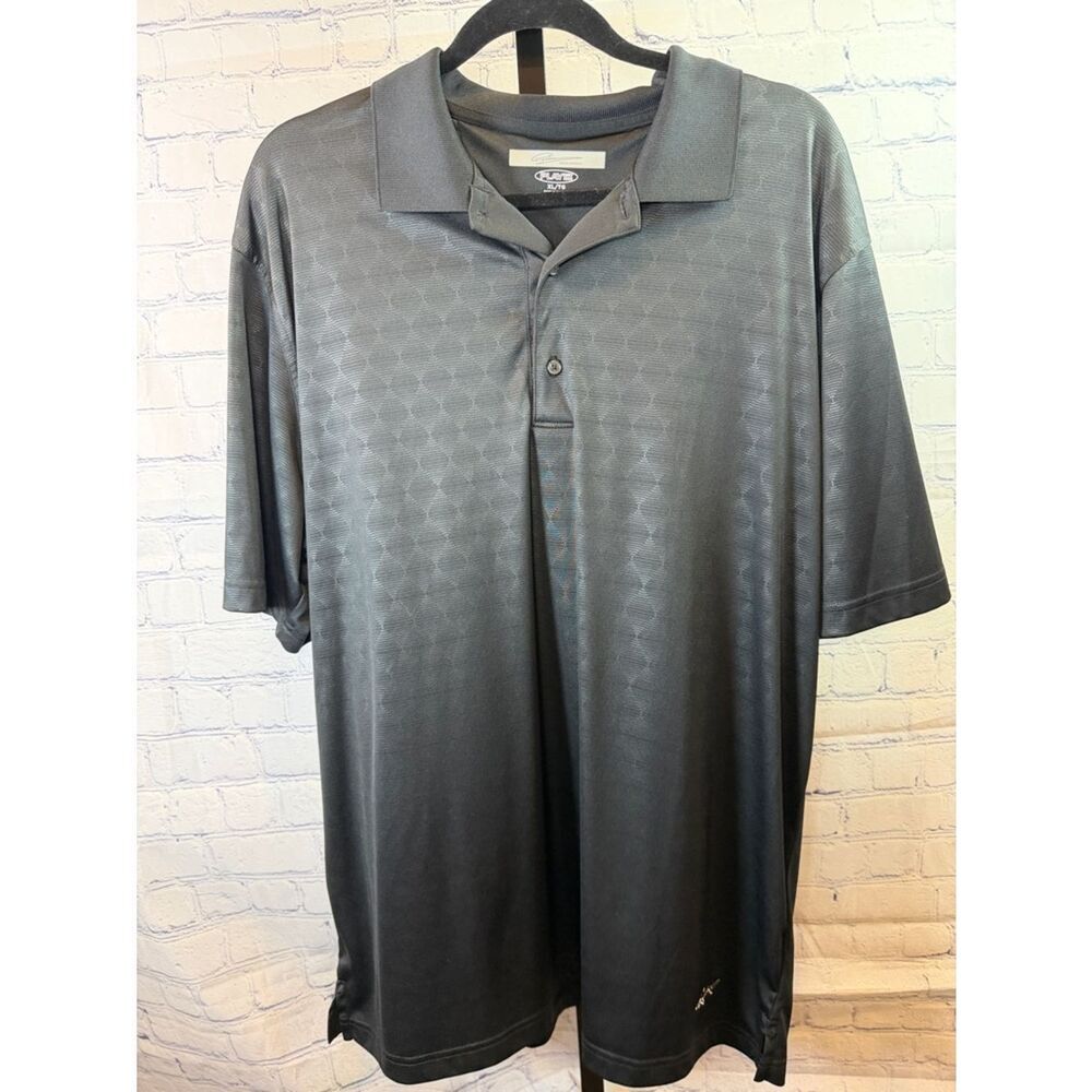 Greg Norman Collection Men's Black Diamond-Textured Polo